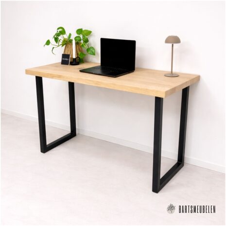 Bureau Industrieel Amber eiken en stalen frame