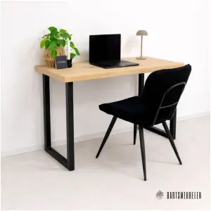 Industriele bureau Amber eiken en staal