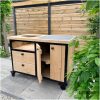 BBQ tafel eikenhout met opbergkast Breda