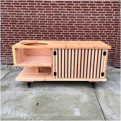 Buitenkeuken met latjes douglas hout voorzijde