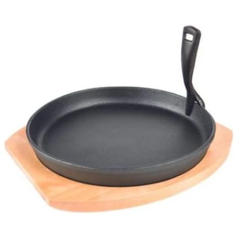 GRILL GURU CAST IRON COOKING PLATE & HOLDER XL