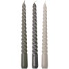 Gusta Dinerkaarsen set van 3 stuks grijs