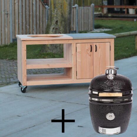 Kamado tafel douglas 150×70 + kamado medium Yakiniku