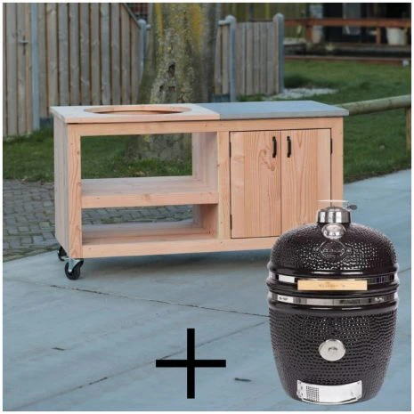 Kamado tafel douglas 150×70 + kamado medium Yakiniku