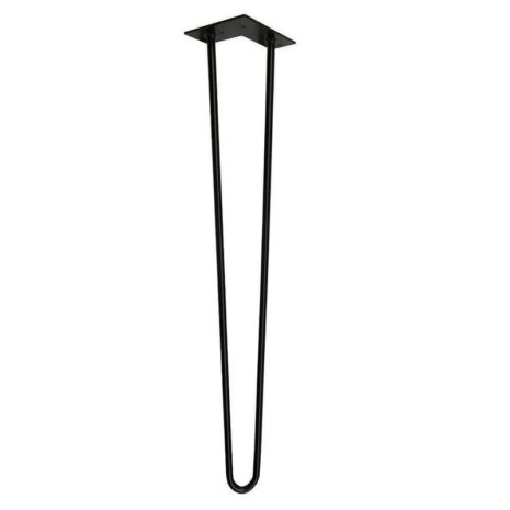 Tafelpoot hairpin massief zwart 68cm