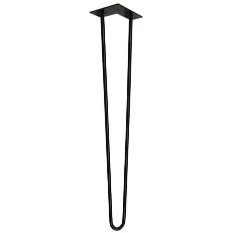 Tafelpoot hairpin massief zwart 68cm