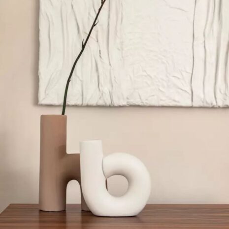 Vaas H-vorm 15x7,5x20,8cm Beige