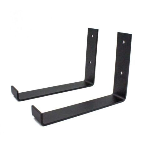 zwarte drager voor een wandplank van 20 cm
