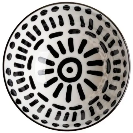 Gusta schaaltje zwart-wit petiscos Ø12cm zon - bovenaanzicht