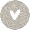 Muurcirkel beige hart met dots patroon Muurcirkel beige hart met dots patroon