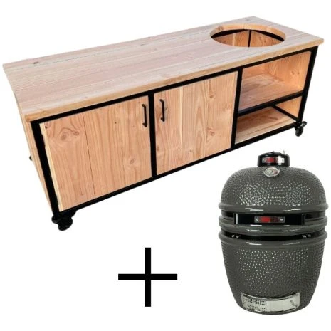 Stalen bbq tafel douglas large kamado grillguru Stalen bbq tafel douglas + large kamado grillguru