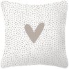 Tuinkussen wit met beige hart 40x40cm