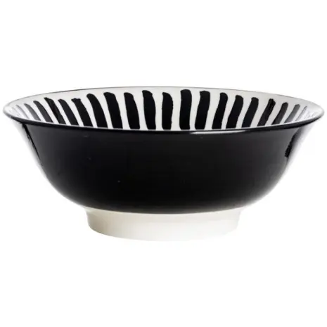 Zwart wit schaal petiscos Ø21cm streep 2