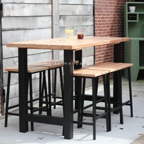 6 persoons bartafel set douglas met stalen frame