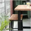 6 persoons bartafel set douglas met stalen frame - details