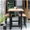 6 persoons bartafel set douglas met stalen frame voor de tuin