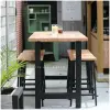 6 persoons bartafel set douglas met stalen frame voor de tuin
