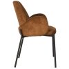 Eetkamerstoel Jari Oker Velours zijaanzicht Eetkamerstoel Jari Oker Velours zijaanzicht