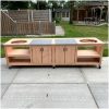 kamado tafel 310x90 gemaakt van douglas met keramische tegels