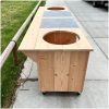 kamado tafel 310x90 zij aanzicht