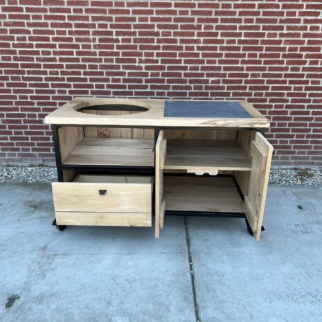 opbergruimte afbeelding van eikenhouten bbq tafel james