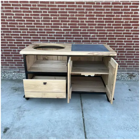 opbergruimte afbeelding van eikenhouten bbq tafel james