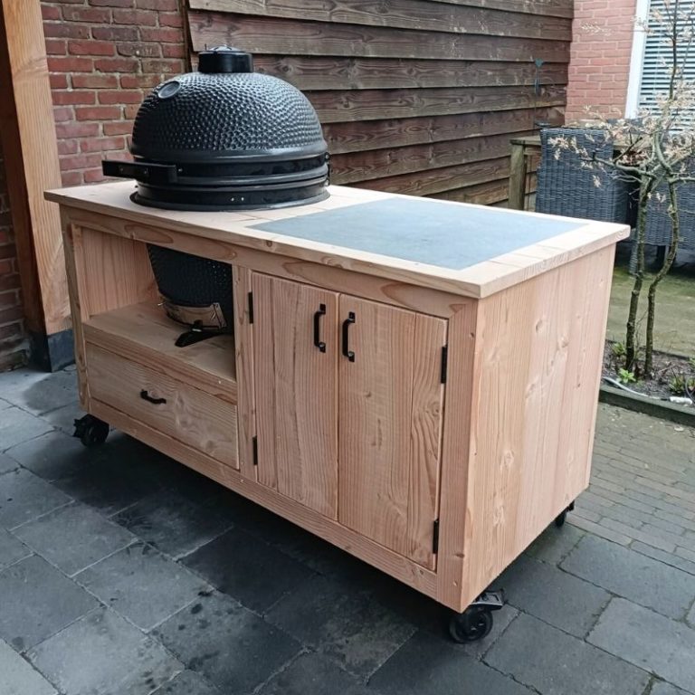 Buitenkeuken douglas brendan in spiegelbeeld met Grill Guru kamado large