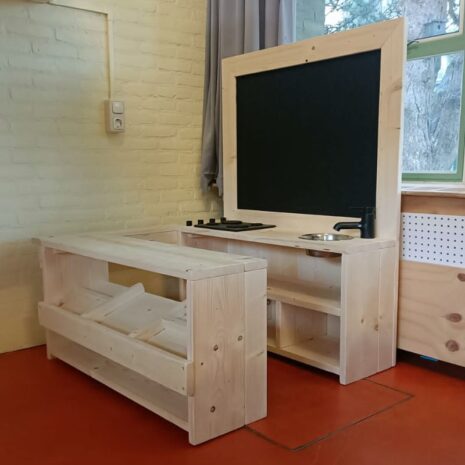 Houten speelwinkeltje - blank steigerhout