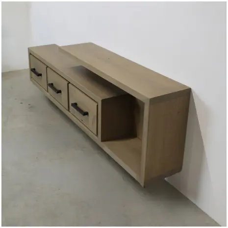 Zwevend eiken tv meubel met lades Do - massief eikenhout