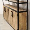 detail kast industrieel jerry eikenhout gebrand met stalen frame
