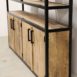 detail kast industrieel jerry eikenhout gebrand met stalen frame