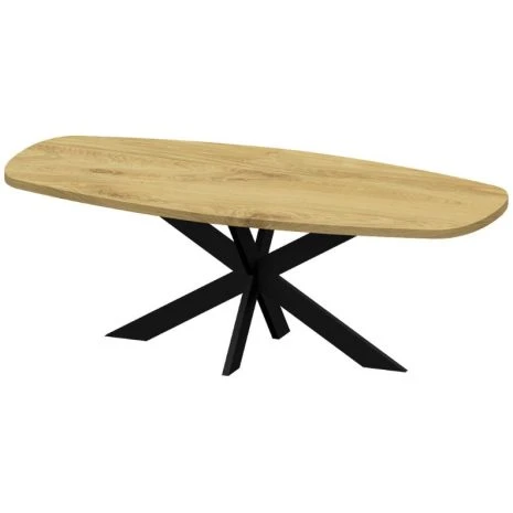 Eiken tafel deens ovaal matrix tafelpoot 10x3 1 Eiken tafel deens ovaal + matrix tafelpoot 10x3