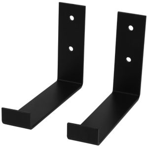 zwarte wandbeugel voor een plank van 15 cm