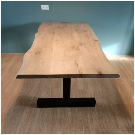 Boomstamtafel eiken met T-poot (40)