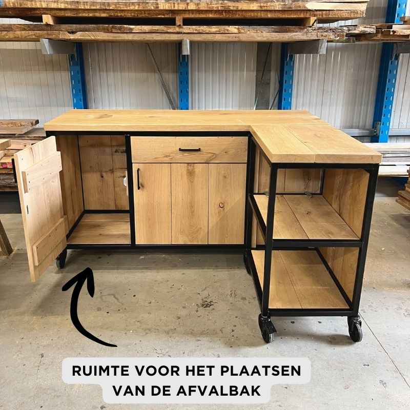 Debrasseer kast horeca op maat - met ruimte voor de afvalbak