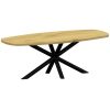 Eikenhouten tafel deens ovaal met matrix rond (40) van eiken