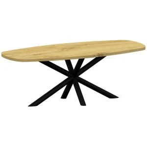 Eikenhouten tafel deens ovaal met matrix rond (40) van eiken