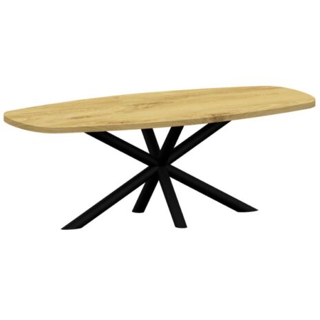 Eikenhouten tafel deens ovaal met matrix rond (40) van eiken