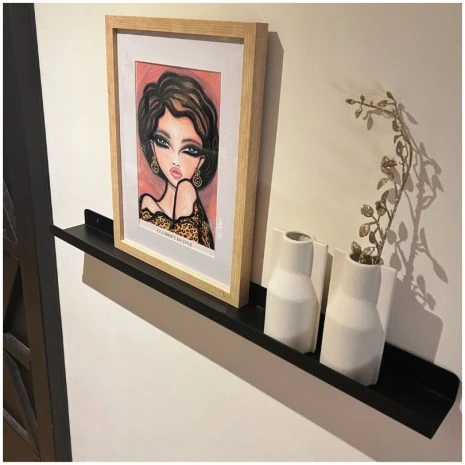 Stalen wandplank 80cm in het zwart