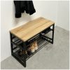 Zwart schoenenrek industrieel 80cm