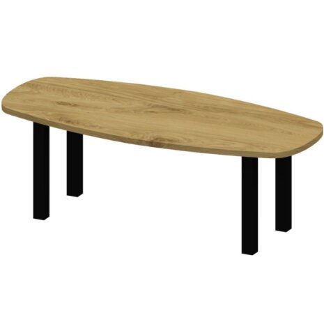 eikenhouten Tafel deens ovaal met zwarte poten 8x8