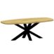 eikenhouten deens ovalen eettafel met zwarte spinpoot 8x8