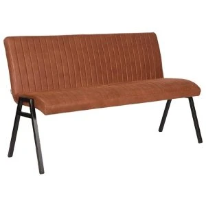 LABEL51 Eetkamerbank Matz - Cognac - Microfiber - 145 cm