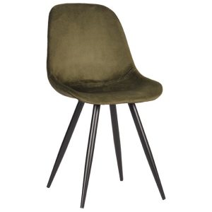 Eetkamerstoel Capri - Army Green Fluweel