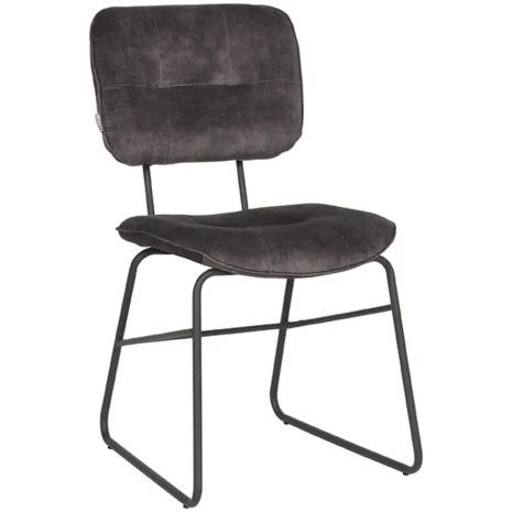 0Eetkamerstoel Dez Antraciet Velours 49x60x87 cm Perspectief 0Eetkamerstoel Dez Antraciet Velours 49x60x87 cm Perspectief