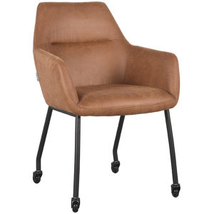 Eetkamerstoel Lenny - Cognac Microfiber