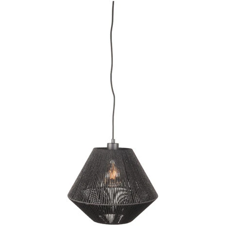 0Hanglamp Ibiza Diamond 1 Lichts Zwart 25x25x150 Cm Voorkant