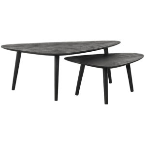Salontafel Set Rock - Zwart Mangohout