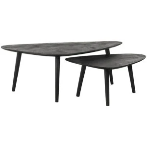 Salontafel Set Rock - Zwart Mangohout