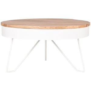 Salontafel Saran Rond- Wit Metaal - 80 cm